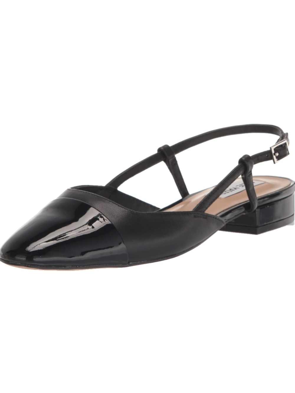 Steve Madden Belinda Black Slingback Pointed-Toe Flats